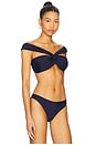 view 2 of 4 Olivia Draped Bandeau Bikini Top in Navy