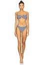 view 4 of 5 Margot Stripe Bikini Bottom in Navy Multi
