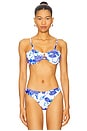 view 2 of 5 Brushwork Floral Bandeau Bikini Top in Blue Multi