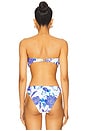 view 4 of 5 Brushwork Floral Bandeau Bikini Top in Blue Multi