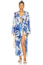 view 1 of 5 Vince Brushwork Floral Chiffon Dress in Blue Multi