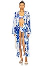 view 2 of 5 Vince Brushwork Floral Chiffon Dress in Blue Multi