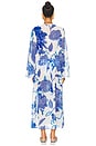 view 5 of 5 Vince Brushwork Floral Chiffon Dress in Blue Multi
