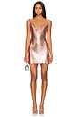 view 1 of 5 MINI VESTIDO DE MALLA CROSS DRAPE in Rose Gold