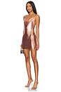 view 3 of 5 Cross Drape Chainmail Mini Dress in Rose Gold