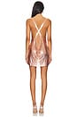 view 4 of 5 Cross Drape Chainmail Mini Dress in Rose Gold