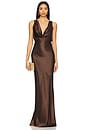 view 1 of 3 Drape Front Maxi Dress in Chocolate