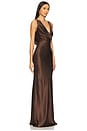 view 2 of 3 Drape Front Maxi Dress in Chocolate