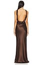 view 3 of 3 Drape Front Maxi Dress in Chocolate