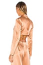 view 3 of 4 X REVOLVE Crop Silk Shirt in Nude