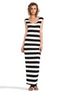 view 1 of 5 Striped Maxi Dress in Black & White