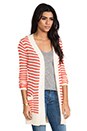 view 2 of 5 Long Cardigan in Red Stripe
