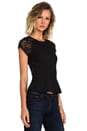 view 2 of 6 Peplum Top with Lace Back in Black