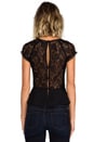 view 3 of 6 Peplum Top with Lace Back in Black