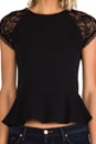 view 4 of 6 Peplum Top with Lace Back in Black