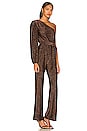 view 2 of 4 Imane One Shoulder Jumpsuit in Black & Bronze