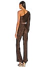 view 3 of 4 Imane One Shoulder Jumpsuit in Black & Bronze