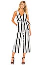 view 1 of 3 Stripe Linen Jumpsuit in Off White & Black