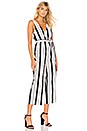 view 2 of 3 Stripe Linen Jumpsuit in Off White & Black