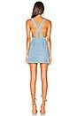 view 3 of 3 Float Denim Wrap Mini Pinnie Dress in Denim Blue