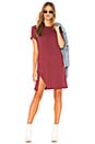 view 1 of 3 Textured Tee Dress in Burgundy