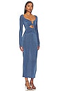 view 2 of 3 VESTIDO MIDI AZRA in Slate Blue