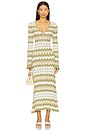 view 1 of 3 Melody Knit Midi Dress in Green & Sand