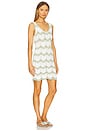 view 2 of 3 Jayden Crochet Wave Mini Dress in Sage & White