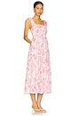 view 2 of 3 VESTIDO MIDI COM BABADOS BRIA in Pink & White