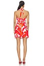 view 3 of 3 Ravelo Halter Mini Dress in Red & White Leaf