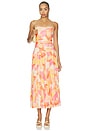 view 1 of 3 Solana Mesh Midi Dress in Abstract Leaf