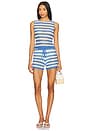 view 5 of 6 Cally Crochet Short in Blue & White