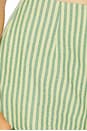 view 6 of 6 Capri Scallop Hem Shorts in Green Stripe
