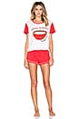 view 4 of 4 Miso Sleepy Shorts in Red & White