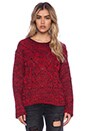 view 1 of 3 Festival Flames Knit Pullover in Red/Navy Marle in Red & Navy Marle