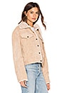 view 2 of 4 Bandit Cord Faux Fur Trucker Jacket in Beige