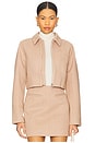 view 1 of 5 Valeria Crop Jacket in Beige & Cream