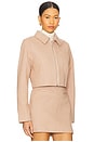 view 3 of 5 Valeria Crop Jacket in Beige & Cream