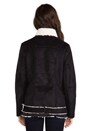 view 4 of 5 Always and Forever Biker Faux Shearling Jacket in Black/White in Black & White