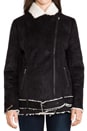 view 5 of 5 Always and Forever Biker Faux Shearling Jacket in Black/White in Black & White