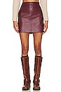 view 1 of 4 Kiara Faux Leather Mini Skirt in Wine