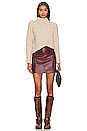 view 4 of 4 Kiara Faux Leather Mini Skirt in Wine