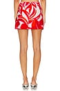 view 4 of 6 Ravelo Mini Skirt in Red & White Leaf