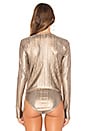 view 4 of 5 Metallic Crinkle Bodysuit in Metallic