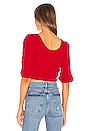 view 3 of 5 Kyla Shirred Crop Top in Red