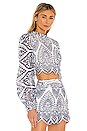 view 2 of 4 Emilee Anglaise Blouse in White & Navy