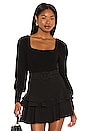 view 1 of 4 Saeeda Square Neck Knit Top in Black