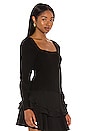 view 2 of 4 Saeeda Square Neck Knit Top in Black