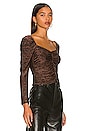 view 2 of 5 Imane Ruched Top in Black & Bronze