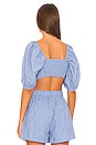 view 3 of 4 Geneva Crop Top in Blue Bell